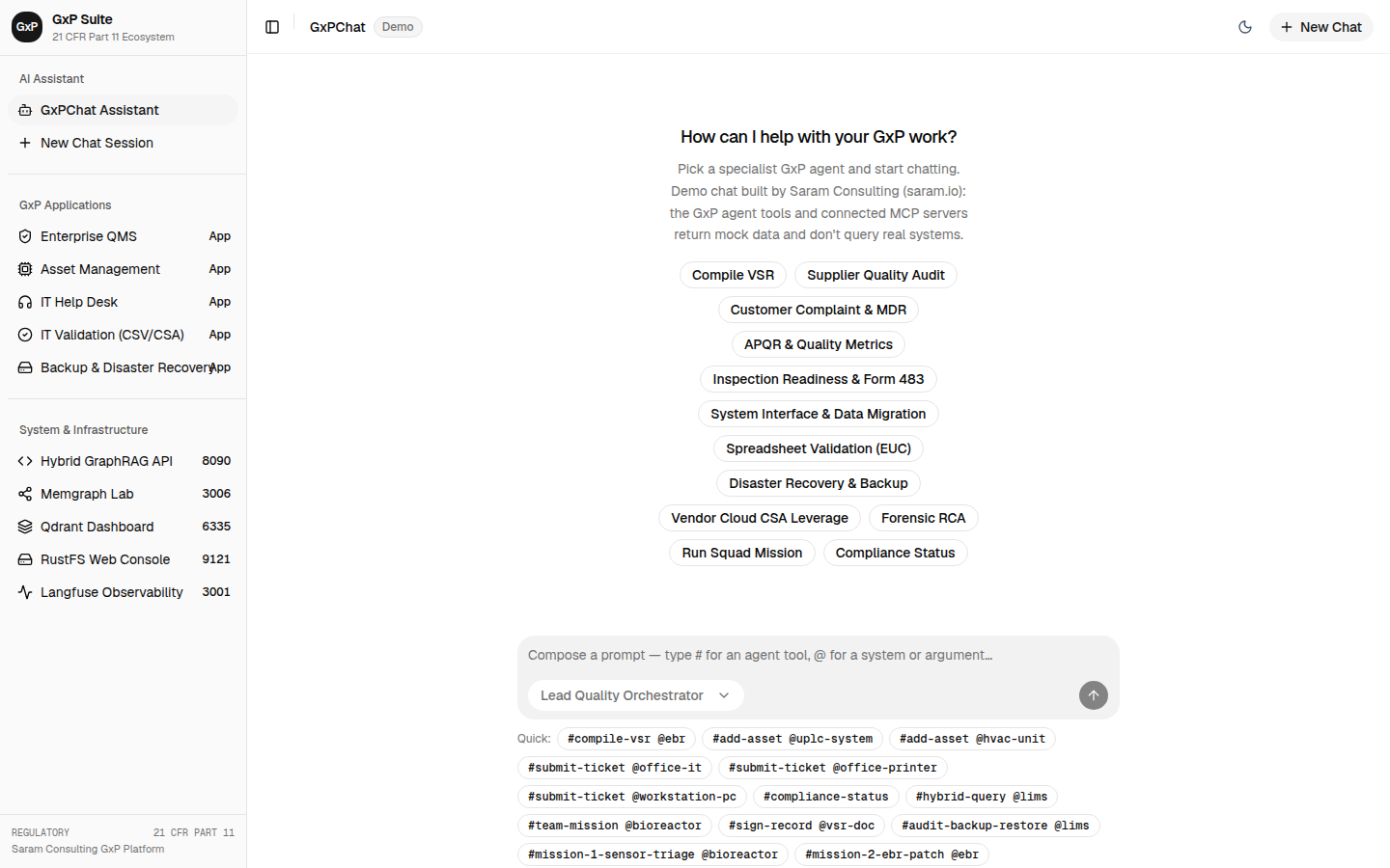 GxPChat Unified Interface